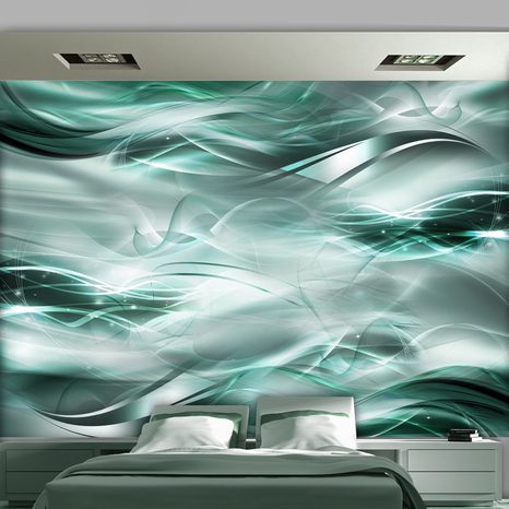 SELF ADHESIVE WALLPAPER TURQUOISE OCEAN ABSTRACTION