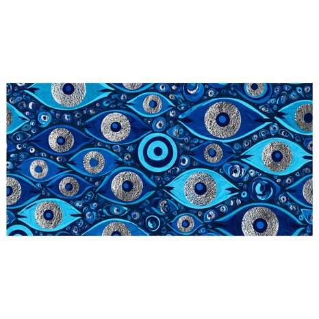 TABLEAU SUR TOILE – MOSAÏQUE ABSTRAITE DE YEUX BLEUS - TABLEAUX PAR THÈME - TABLEAUX