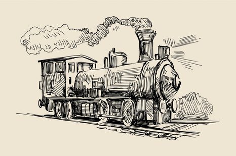 CARTA DA PARATI AUTOADESIVA – TRENO IN STILE RETRÒ - CARTA DA PARATI AUTOADESIVE - CARTA DA PARATI