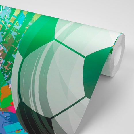 TAPETA MODRO-ZELENÝ VÍTĚZNÝ MÍČ - DĚTSKÉ TAPETY - TAPETY