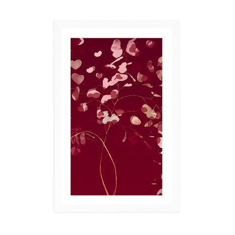 POSTER MIT PASSEPARTOUT ZWEIG DER LIEBE - MOTIVE AUS UNSERER WERKSTATT - POSTER