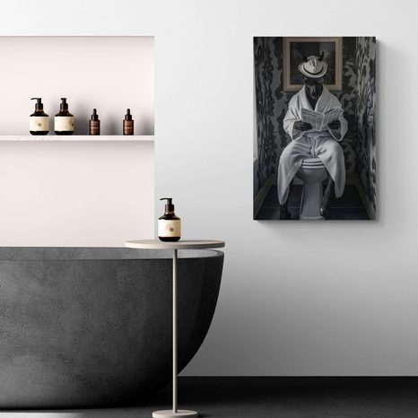 KÉP FEKETE LÓ ÚJSÁGGAL A WC-N - LOVAS KÉPEK - KÉPEK