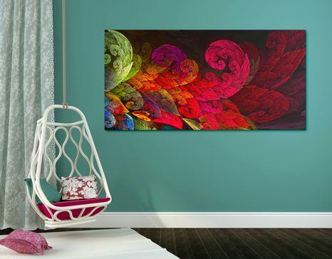 WANDBILD ABSTRAKTE PASTELLBLÄTTER - ABSTRAKTE BILDER - BILDER