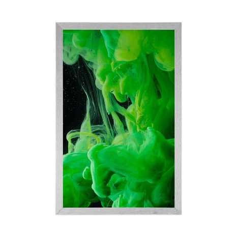 PLAGÁT ZELENÉ TEČÚCE FARBY - ABSTRAKTNÉ A VZOROVANÉ - PLAGÁTY