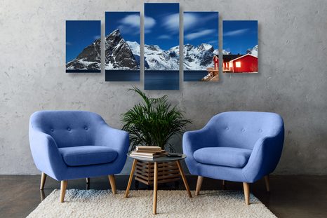 КАРТИНИ ОТ 5 ЧАСТИ – НОЩЕН ПЕЙЗАЖ В НОРВЕГИЯ - КАРТИНИ НА ПРИРОДАТА И ПЕЙЗАЖИ - КАРТИНИ