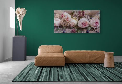 WANDBILD FESTLICHE FLORALE KOMPOSITION VON ROSEN - BILDER BLUMEN - BILDER