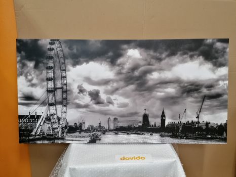 WANDBILD EINZIGARTIGES LONDON UND DIE THEMSE IN SCHWARZ-WEISS - SCHWARZ-WEISSE BILDER - BILDER