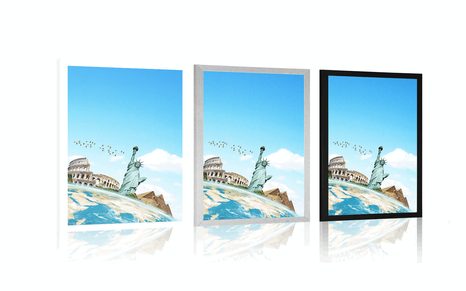 POSTER KÜNSTLERISCHE REISE UM DIE WELT - STÄDTE - POSTER