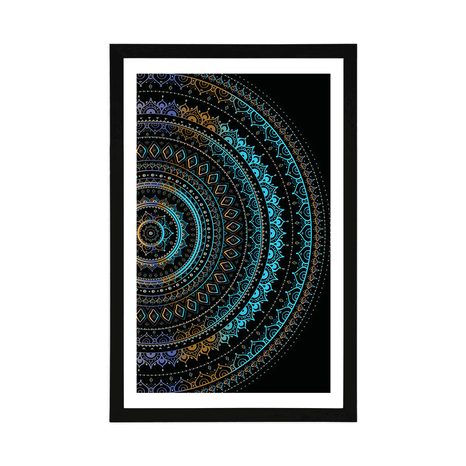 AFFICHE – MANDALA AVEC MOTIF DE SOLEIL - FENG SHUI - AFFICHES