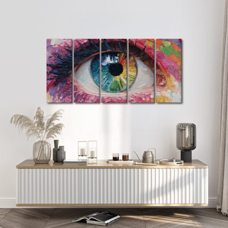 5-DÍLNÝ OBRAZ BAREVNÁ HARMONIE OKA - ABSTRAKTNÍ OBRAZY - OBRAZY