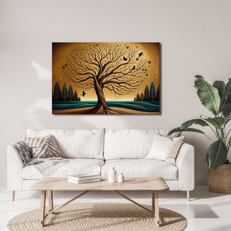 OBRAZ PODZIMNÍ STROM ŽIVOTA S PTÁKY - OBRAZY STROMY ŽIVOTA - OBRAZY