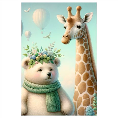 OBRAZ ZVÍŘÁTKA S BALONKY - PICTURES FOR CHILDREN ROOM - PICTURES