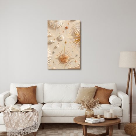 WANDBILD SONNE UND STERNE IN DEN WOLKEN - BILDER VON SONNENAUFGANG UND SONNENUNTERGANG - BILDER