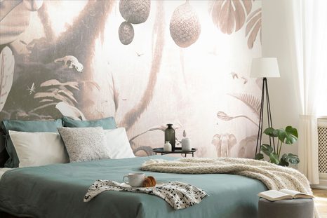 TAPETE DSCHUNGEL MIT EINEM HAUCH VON VINTAGE - TAPETEN MIT DSCHUNGELMOTIVEN - TAPETEN