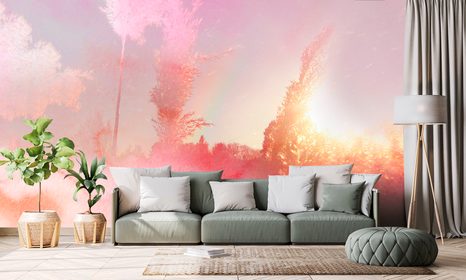 TAPETA ATMOSFÉRA PODZIMU V RŮŽOVÉM - TAPETY VÝCHOD A ZÁPAD SLUNCE - TAPETY