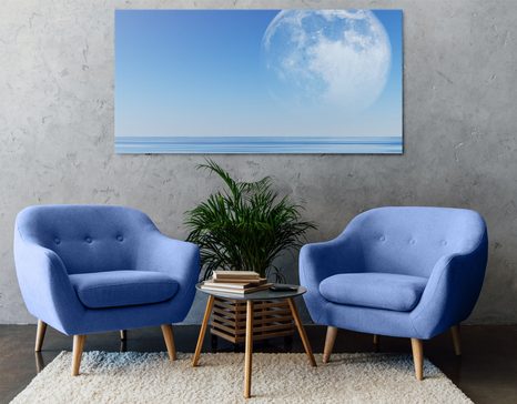 TABLEAU SUR TOILE – LUNE AU-DESSUS DE LA MER - TABLEAUX - 🔥 VENTE TOTALE
