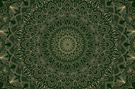 OBRAZ DETAILNÍ OZDOBNÁ MANDALA V ZELENÉ BARVĚ - OBRAZY FENG SHUI - OBRAZY