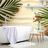 WALL MURAL SEASHELLS UNDER PALM LEAVES - WALLPAPERS NATURE - WALLPAPERS