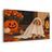 QUADRO SU TELA – CAGNOLINO FANTASMA CON ZUCCA - QUADRI HALLOWEEN E HORROR - STAMPE E QUADRI