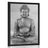 Plakát socha Buddhy v meditující poloze v černobílém provedení