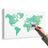 OBRAZ NA KORKU MAPA SVĚTA V ZELENÉM ODSTÍNU - OBRAZY NA KORKU - OBRAZY