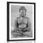 POSTER MIT PASSEPARTOUT BUDDHA-STATUE IN MEDITIERENDER POSITION IN SCHWARZ-WEISS - SCHWARZ-WEISS - POSTER