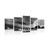 5-PIECE CANVAS PRINT FUTURISTIC PLANET IN BLACK AND WHITE - BLACK AND WHITE PICTURES - PICTURES