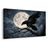 QUADRO SU TELA – CORVO AL CHIARO DI LUNA - QUADRI HALLOWEEN E HORROR - STAMPE E QUADRI