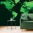 PAPIER PEINT – CARTE DU MONDE DÉTAILLÉE EN VERT - PAPIERS PEINTS CARTES - PAPIERS PEINTS PANORAMIQUES