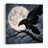 QUADRO SU TELA – CORVO NERO SOTTO LA LUNA PIENA - QUADRI HALLOWEEN E HORROR - STAMPE E QUADRI