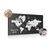 Picture on a cork of a black & white unique world map