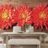 WALL MURAL DAHLIA FLOWERS ON WOOD - WALLPAPERS FLOWERS - WALLPAPERS