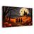 QUADRO SU TELA – STREGA SOTTO IL MANIERO AL CHIARO DI LUNA - QUADRI HALLOWEEN E HORROR - STAMPE E QUADRI