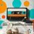 SELBSTKLEBENDE TAPETE RETRO-KASSETTE MIT BUNTEN KREISEN - MUSIK FOTOTAPETEN - TAPETEN