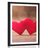 AFFICHE AVEC MONTURE COEURS ROUGES SUR UNE TEXTURE EN BOIS - AMOUR - AFFICHES