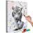 Picture painting by numbers white tiger