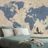 SELF ADHESIVE WALLPAPER WORLD MAP WITH A COMPASS IN RETRO STYLE - SELF-ADHESIVE WALLPAPERS - WALLPAPERS