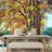 Tapeta naslikana drevesa v barvah jeseni