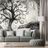 SELF ADHESIVE WALLPAPER BLACK AND WHITE MAGICAL TREE OF LIFE - SELF-ADHESIVE WALLPAPERS - WALLPAPERS