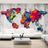 Tapeta samoprzylepna kolorowe kontynenty - Betonowy Świat