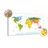 DECORATIVE PINBOARD EXCEPTIONAL WORLD MAP WITH A WHITE BACKGROUND - PICTURES ON CORK - PICTURES