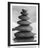 AFFICHE AVEC PASSE-PARTOUT – PYRAMIDE STABLE DE PIERRES EN NOIR ET BLANC - NOIR ET BLANC - AFFICHES
