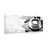 CANVAS PRINT CUP OF COFFEE IN AN AUTUMNAL FEEL IN BLACK AND WHITE - BLACK AND WHITE PICTURES - PICTURES