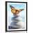 POSTER MIT PASSEPARTOUT GLEICHGEWICHT DER STEINE UND EIN SCHMETTERLING - FENG SHUI - POSTER