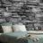 WALL MURAL GRAPHITE STONE WALL - WALLPAPERS WITH IMITATION OF BRICK, STONE AND CONCRETE - WALLPAPERS