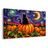 QUADRO SU TELA – GATTO NERO SULLA ZUCCA - QUADRI HALLOWEEN E HORROR - STAMPE E QUADRI