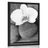 POSTER WELLNESS STONES AND AN ORCHID ON A WOODEN BACKGROUND IN BLACK AND WHITE - BLACK AND WHITE - POSTERS