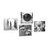 CANVAS PRINT SET IN BLACK AND WHITE ETHNO DESIGN - SET OF PICTURES - PICTURES