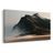 TABLEAU SUR TOILE – MASSIF MONTAGNEUX SOMBRE DANS LA BRUME - TABLEAUX DE MONTAGNE - TABLEAUX