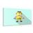 CANVAS PRINT YELLOW ROBOT ON A BLUE BACKGROUND - CHILDRENS PICTURES - PICTURES